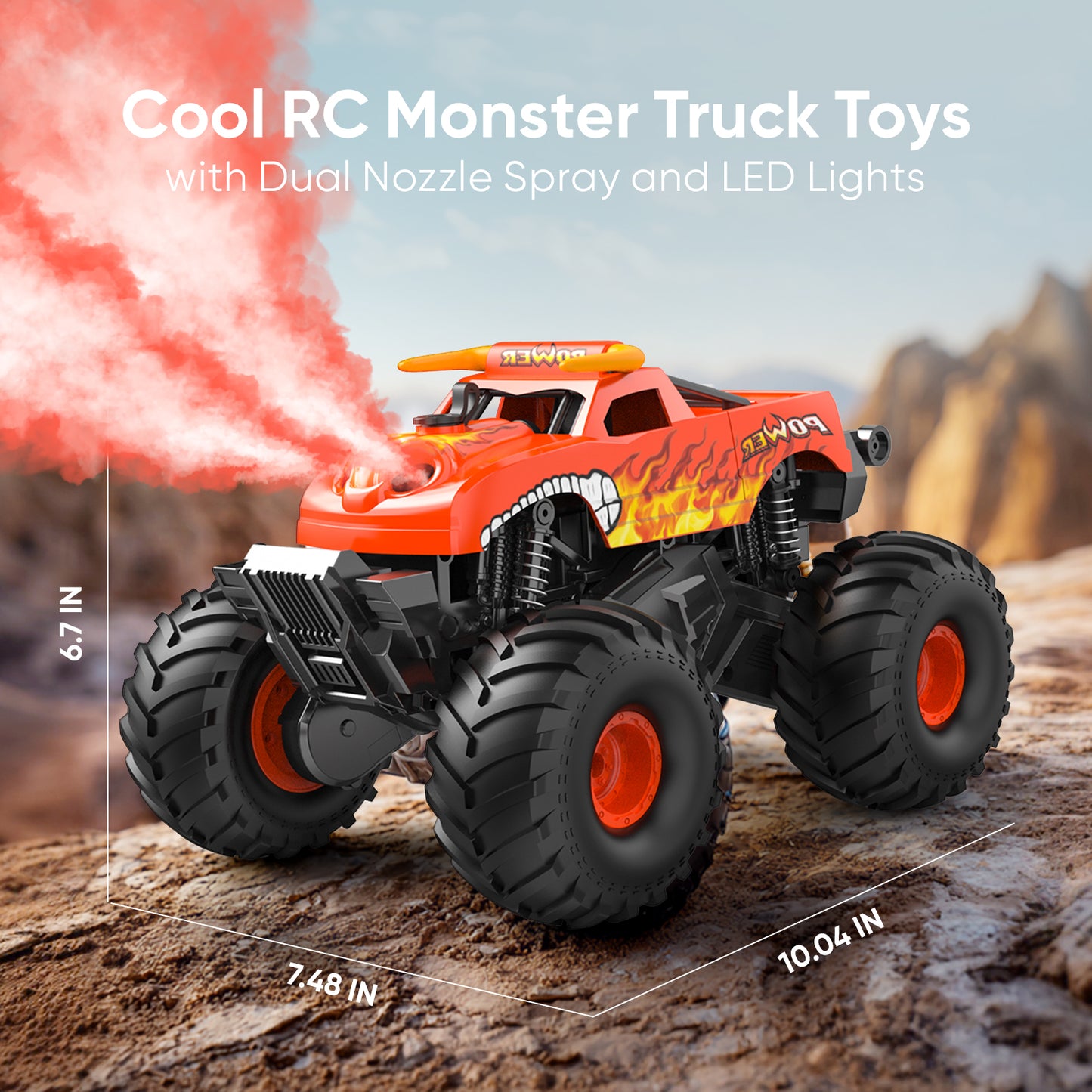 JoySpark Toys Waterproof Monster Truck Toys 1:16 Amphibious Remote Control Car All Terrain Off-Road Pickup Truck 4WD RC Cars Toys for 8 9 10 11 12 Year Old Boys Girls Gifts